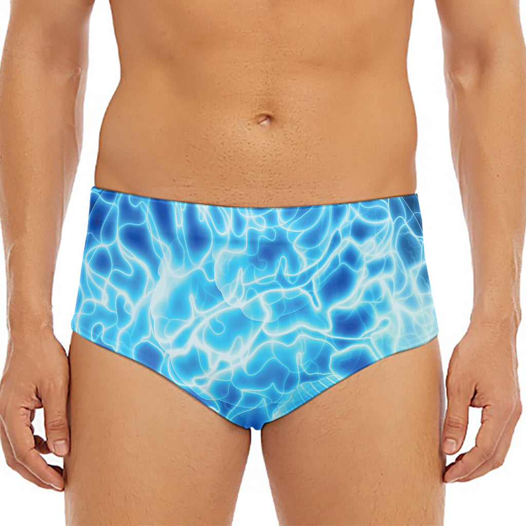 Blue Electrical Brain Activity Print Men's Triangle Swim Briefs