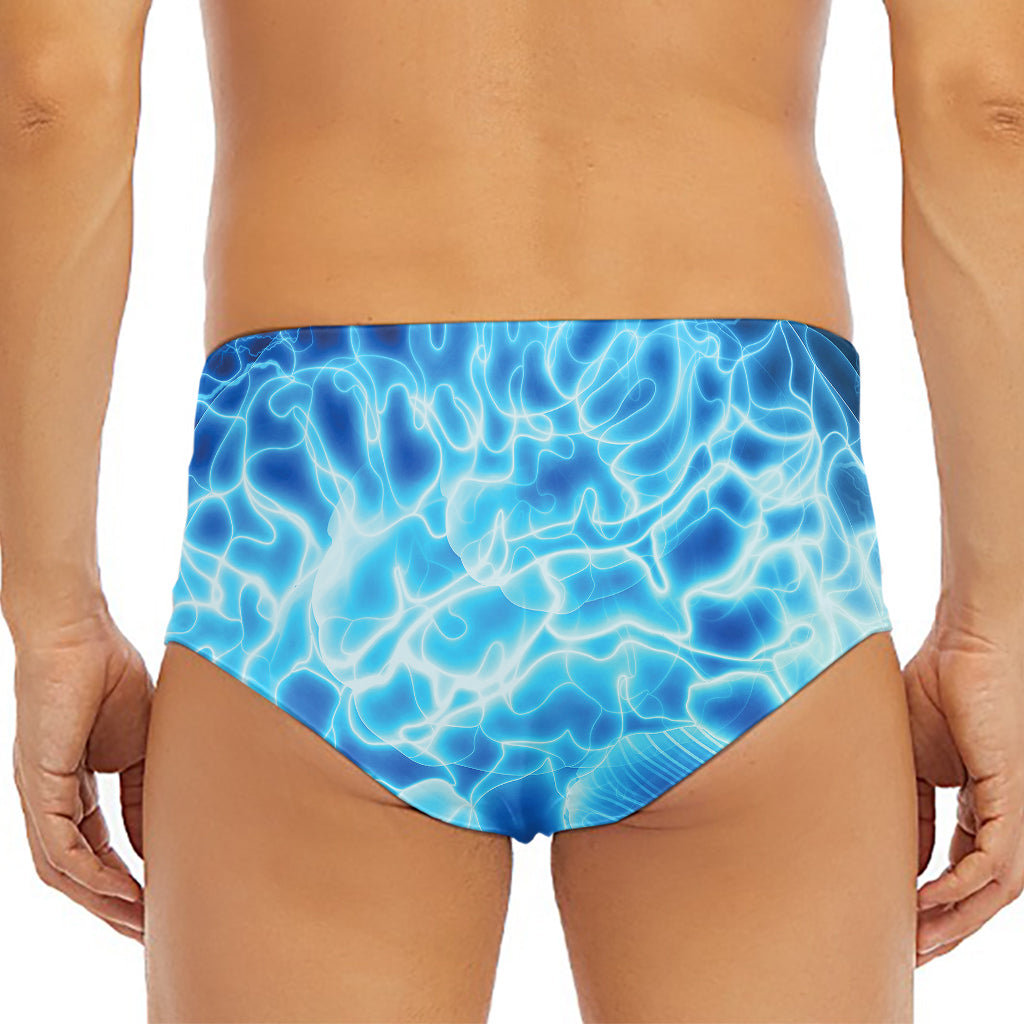 Blue Electrical Brain Activity Print Men's Triangle Swim Briefs