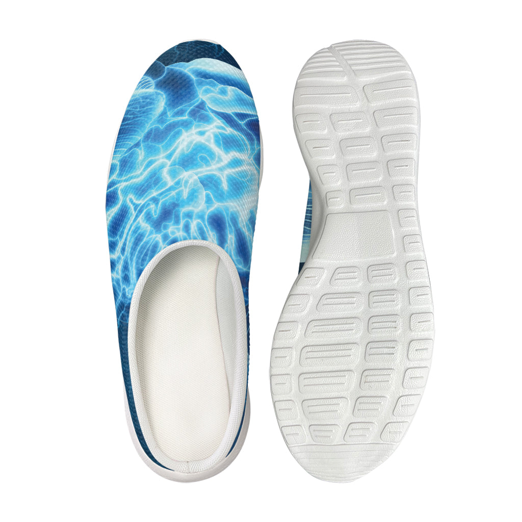 Blue Electrical Brain Activity Print Mesh Casual Shoes