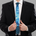 Blue Electrical Brain Activity Print Necktie