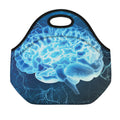 Blue Electrical Brain Activity Print Neoprene Lunch Bag