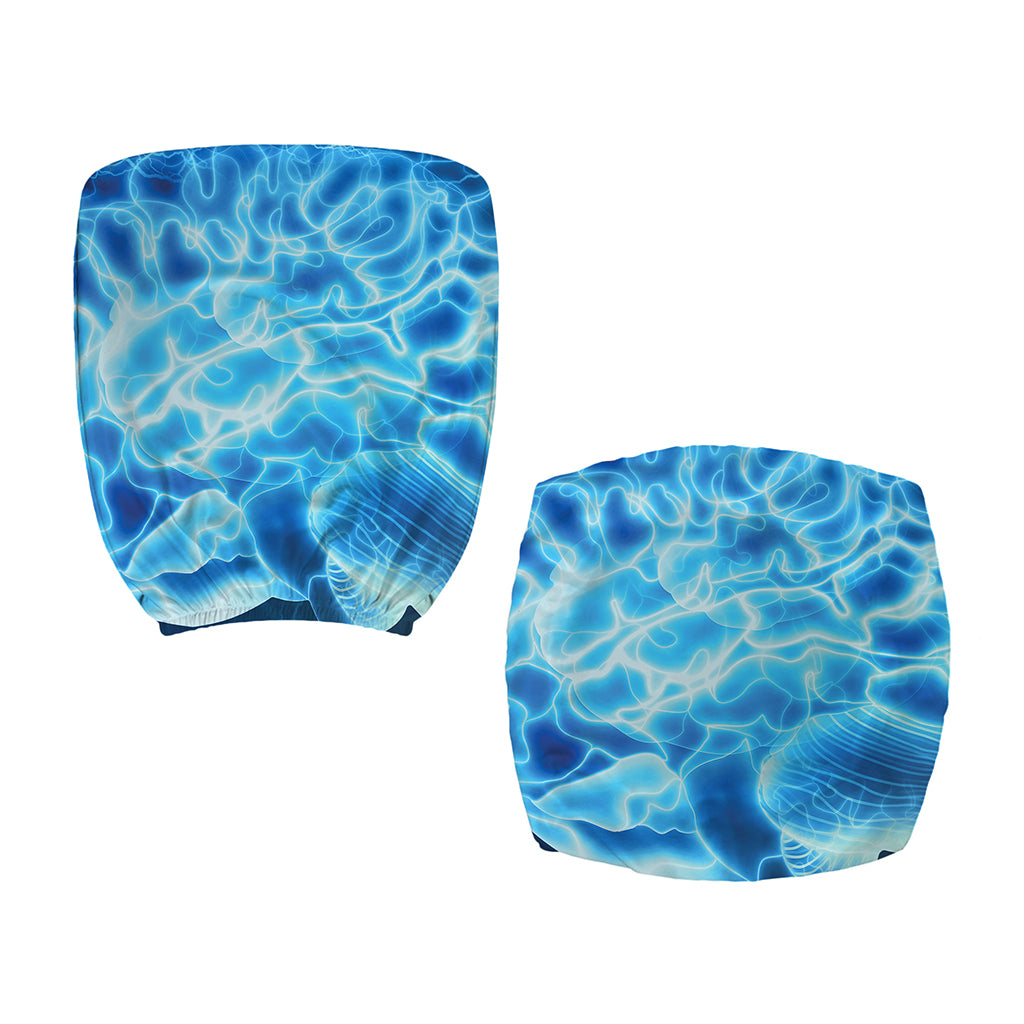 Blue Electrical Brain Activity Print Office Chair Cover