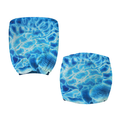 Blue Electrical Brain Activity Print Office Chair Cover