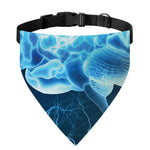 Blue Electrical Brain Activity Print Over The Collar Dog Bandana