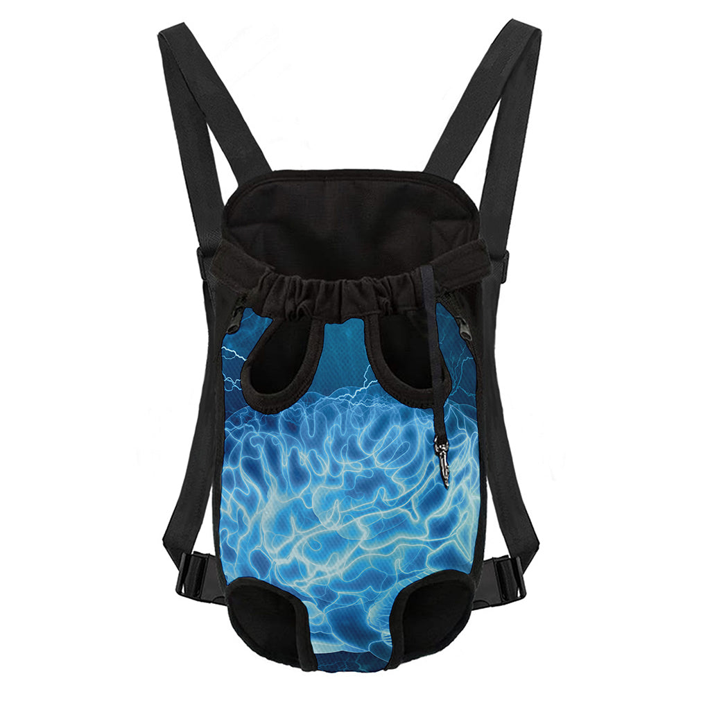 Blue Electrical Brain Activity Print Pet Carrier Backpack