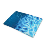 Blue Electrical Brain Activity Print Pet Cooling Mat Cover