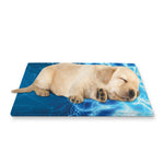 Blue Electrical Brain Activity Print Pet Cooling Mat Cover