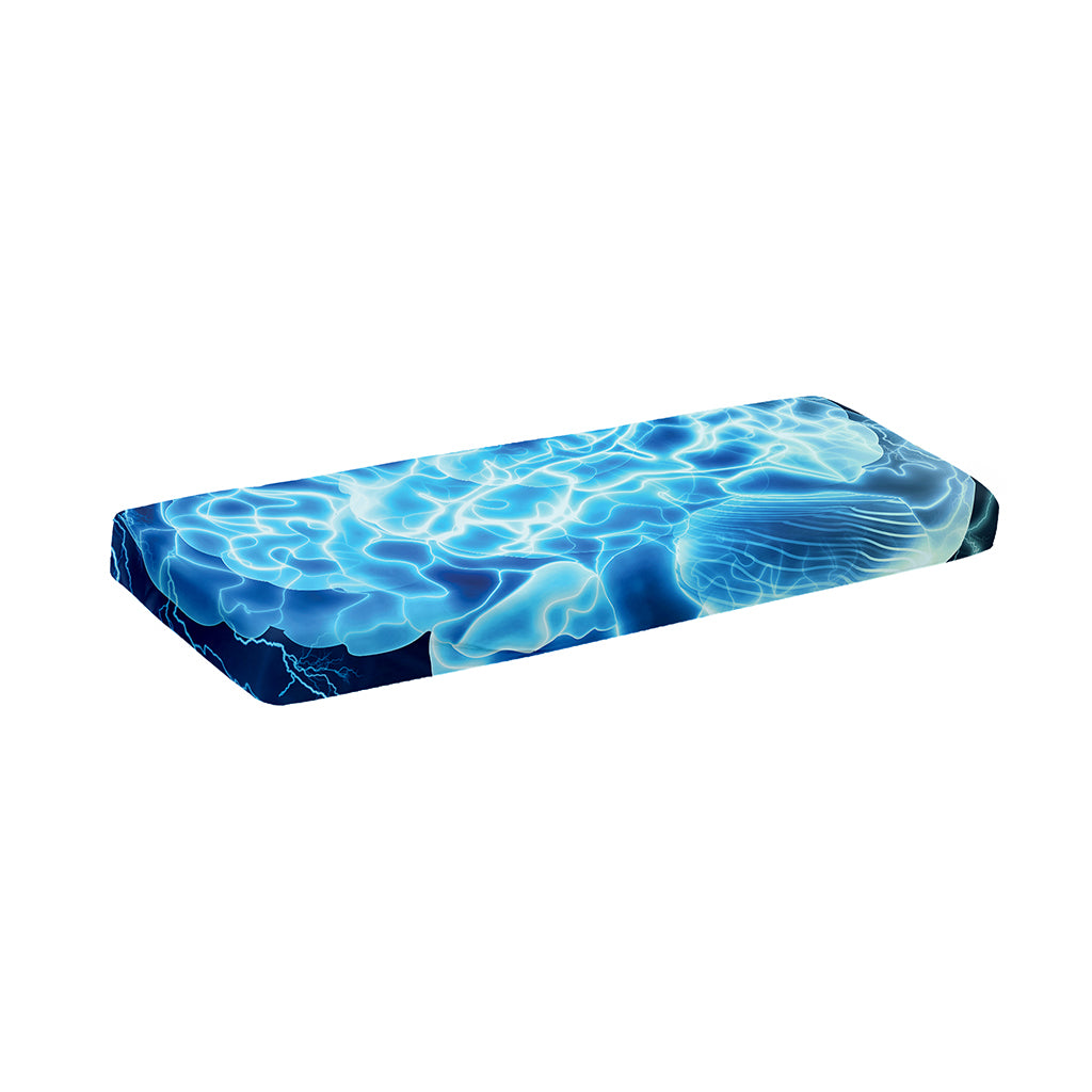 Blue Electrical Brain Activity Print Piano Keyboard Cover