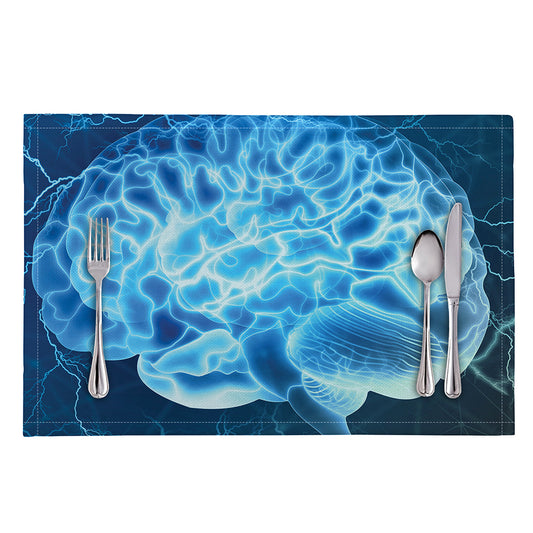 Blue Electrical Brain Activity Print Placemat