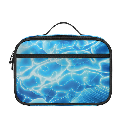 Blue Electrical Brain Activity Print Portable Lunch Bag