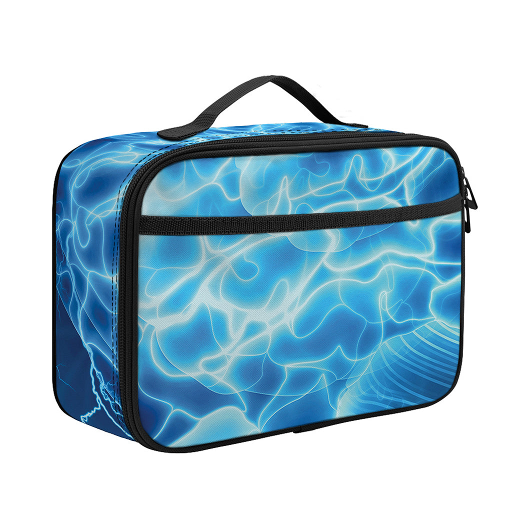 Blue Electrical Brain Activity Print Portable Lunch Bag