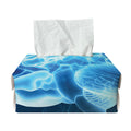 Blue Electrical Brain Activity Print Rectangle Tissue Box Cover