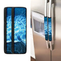 Blue Electrical Brain Activity Print Refrigerator Handle Covers