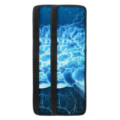 Blue Electrical Brain Activity Print Refrigerator Handle Covers