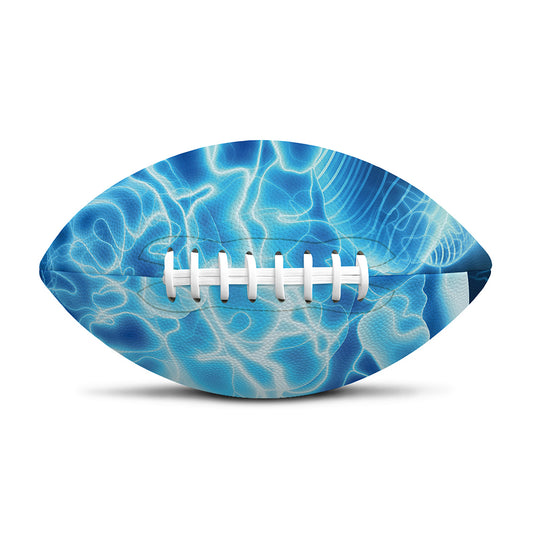 Blue Electrical Brain Activity Print Rugby Ball