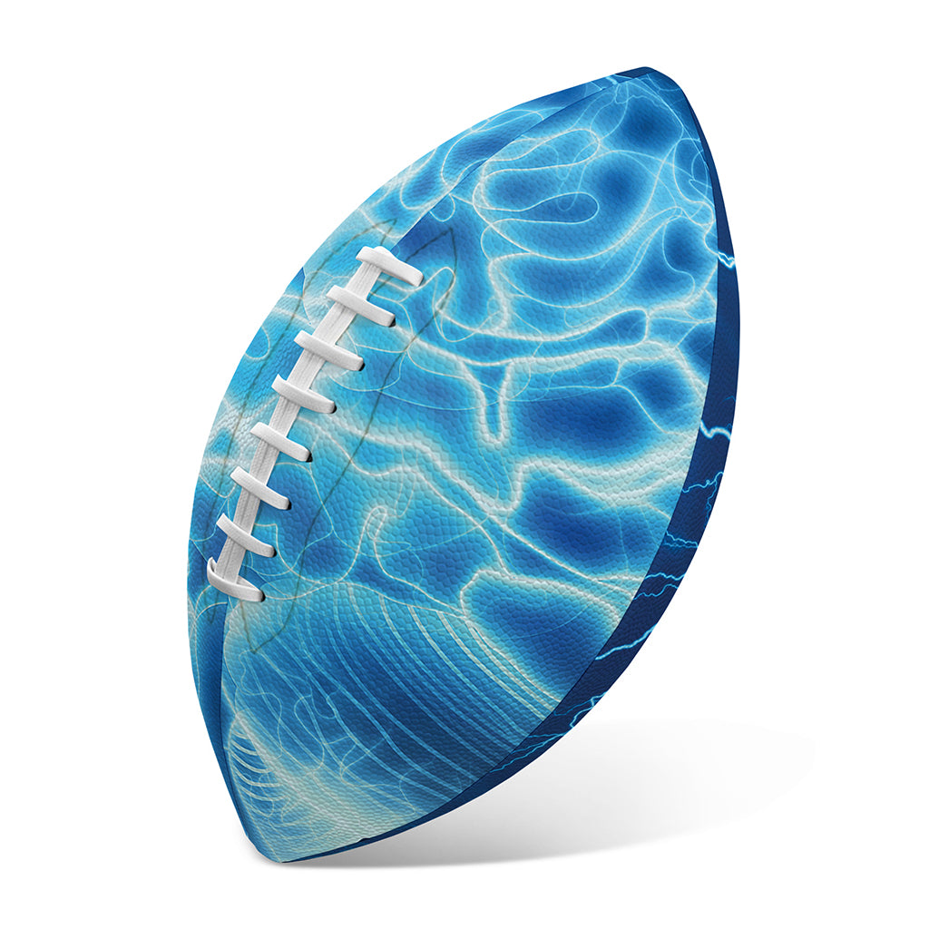 Blue Electrical Brain Activity Print Rugby Ball