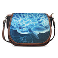 Blue Electrical Brain Activity Print Saddle Bag