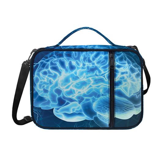 Blue Electrical Brain Activity Print Shoulder Strap Bible Bag