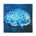 Blue Electrical Brain Activity Print Silk Bandana
