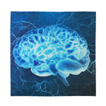 Blue Electrical Brain Activity Print Silk Bandana