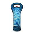 Blue Electrical Brain Activity Print Single Neoprene Wine Tote