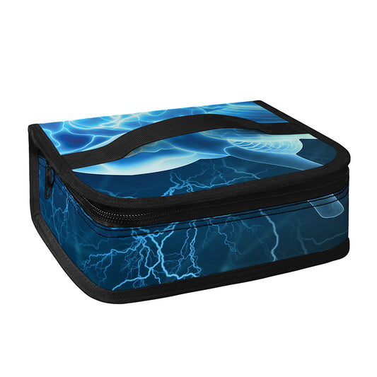 Blue Electrical Brain Activity Print Small Lunch Bag