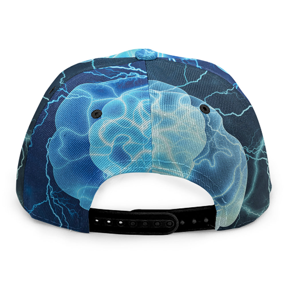 Blue Electrical Brain Activity Print Snapback Cap