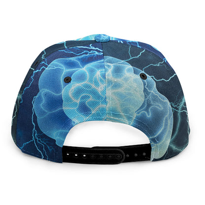 Blue Electrical Brain Activity Print Snapback Cap