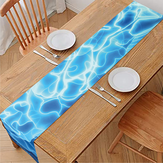 Blue Electrical Brain Activity Print Table Runner