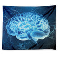 Blue Electrical Brain Activity Print Tapestry