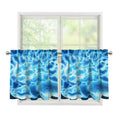 Blue Electrical Brain Activity Print Tier Curtains