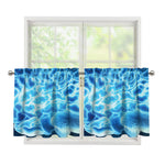 Blue Electrical Brain Activity Print Tier Curtains