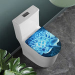 Blue Electrical Brain Activity Print Toilet Lid Cover