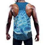 Blue Electrical Brain Activity Print Training Tank Top