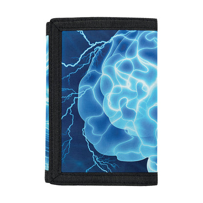 Blue Electrical Brain Activity Print Trifold Wallet