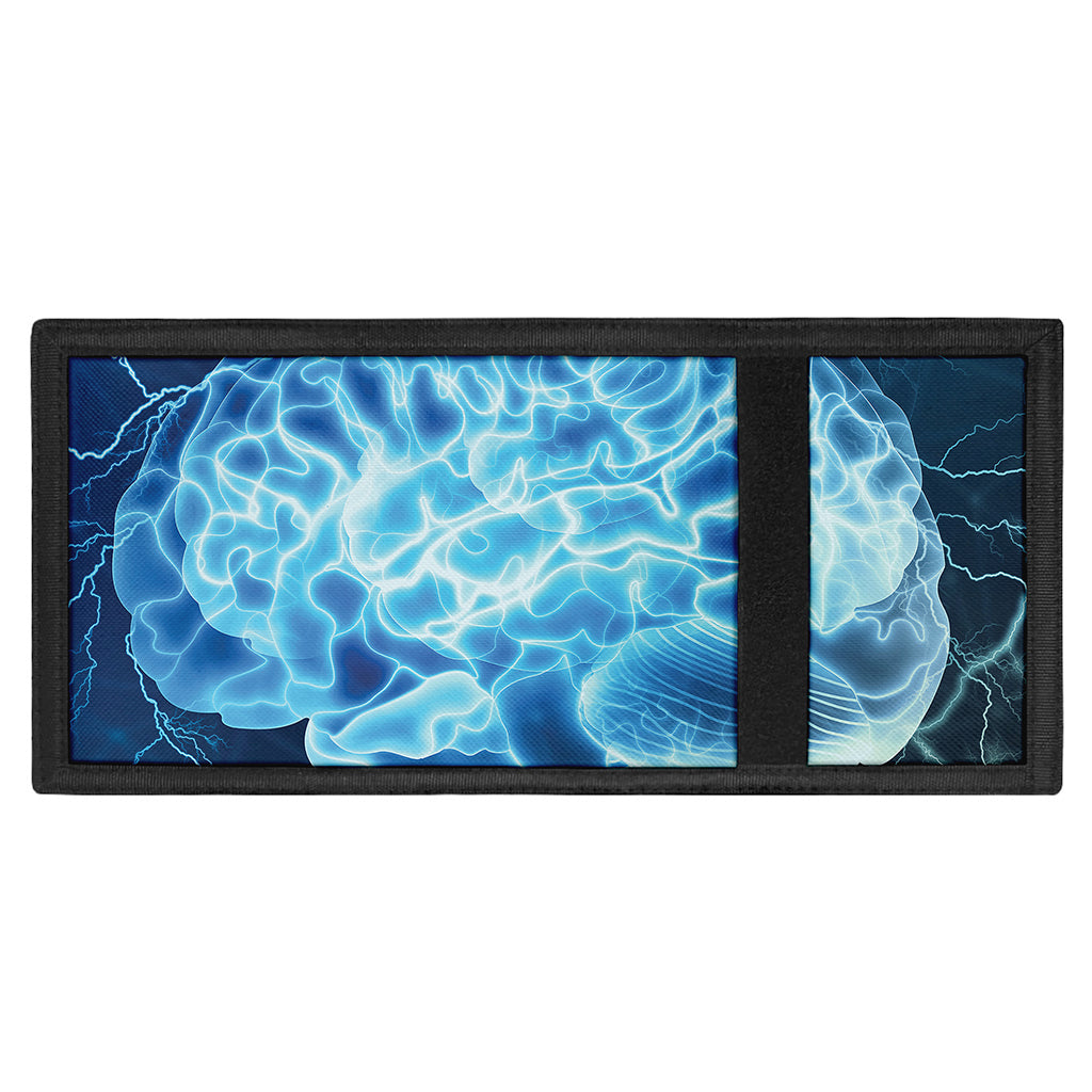 Blue Electrical Brain Activity Print Trifold Wallet