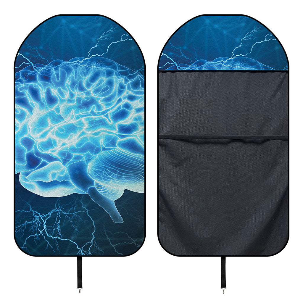 Blue Electrical Brain Activity Print Waterproof Car Seat Cover