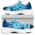 Blue Electrical Brain Activity Print White Chunky Shoes