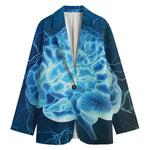 Blue Electrical Brain Activity Print Women's Blazer