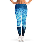 Blue Electrical Brain Activity Print Women's Leggings