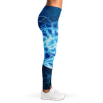 Blue Electrical Brain Activity Print Women's Leggings