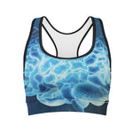 Blue Electrical Brain Activity Print Women's Sports Bra