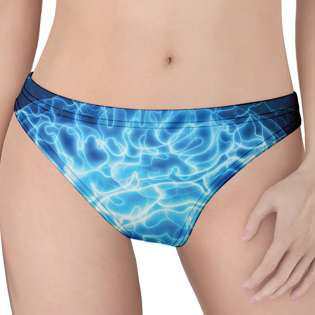 Blue Electrical Brain Activity Print Women's Thong