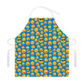 Blue Emoji Pattern Print Adjustable Apron