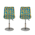 Blue Emoji Pattern Print Bar Stool Covers