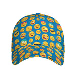 Blue Emoji Pattern Print Baseball Cap