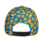 Blue Emoji Pattern Print Baseball Cap