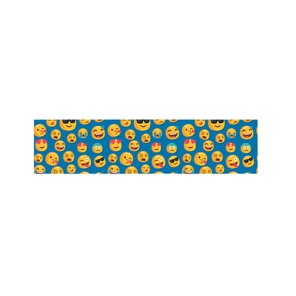 Blue Emoji Pattern Print Bed Runner