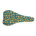 Blue Emoji Pattern Print Bicycle Seat Cover