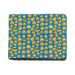 Blue Emoji Pattern Print Bifold Wallet
